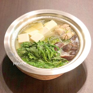 鶏の水炊きは橙ポン酢で！